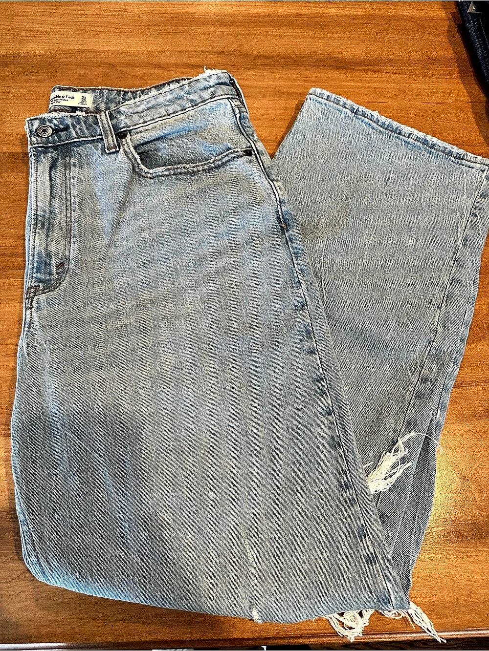 Abercrombie & Fitch Cary High Rise Relaxed Jean Jeans Blue Waist 31